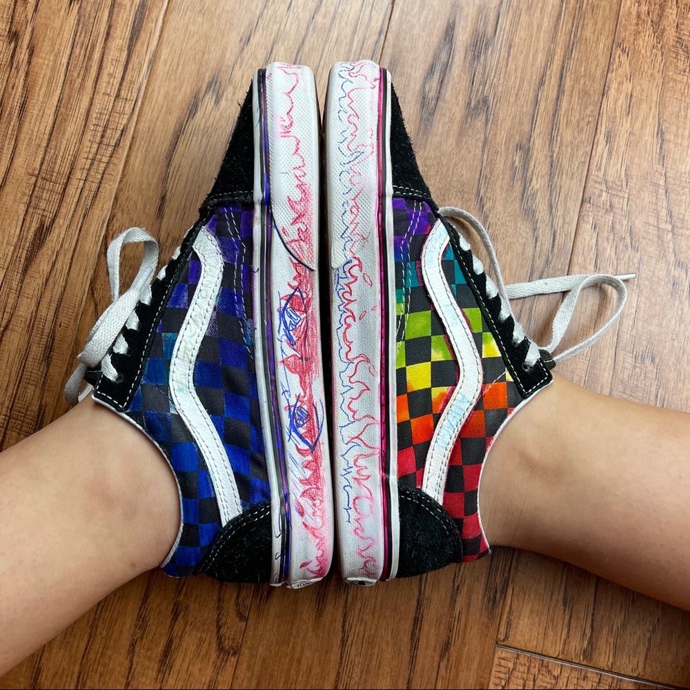 RARE customized checkered Vans